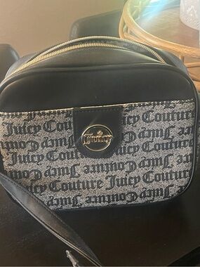 Juicy Couture Black and White Logo Messenger Bag